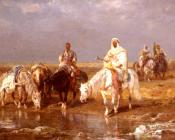 Arabs Watering Their horses - 阿道夫·施赖尔